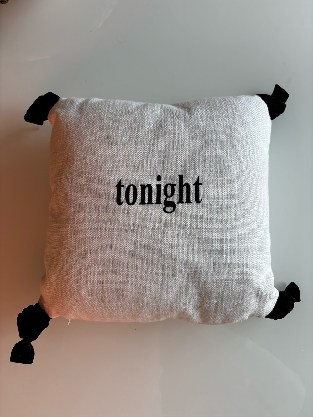 Tonight Decorative Accent Pillow in White and Black